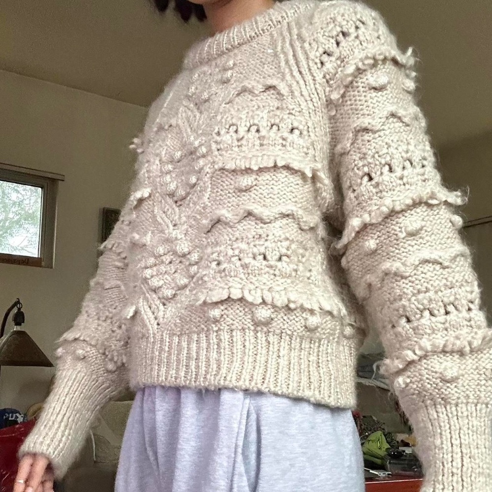 Zara Beige Textured Knit Sweater - Picture 13 of 13